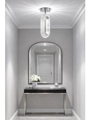 Allians Şık Kristal Görünümlü Modern LED Plafonyer, Enerji Tasarruflu, Beyaz Işık