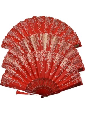 Yelpaze Dünyası Yelpaze Kırmızı Simli Dağıtmalık 3 Lü Set
