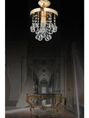 Allians Biga Tekli Gold Taşlı Avize, Şık ve Modern Aydınlatma Seçeneği