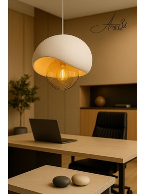 Allians Modern Beton Görünümlü Tekli Sarkıt Avize, Rustik ve Bohem Tarzı Ürün