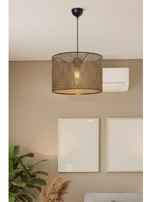 Allians Modern Silindir Sarkıt Avize, E27 Duylu, Kumaş Başlıklı Aydınlatma