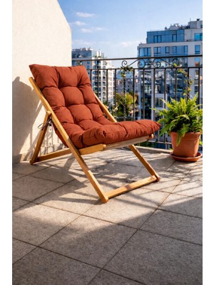 Moda Kesim 120X50 cm Şezlong Minderi – 10 cm Kalın Keten Bahçe Balkon Minderi, Konforlu Şezlong Yatağı