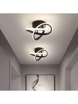 Allians Modern Siyah LED Avize Seti, Tavan Aydınlatması, Salon ve Mutfak Için