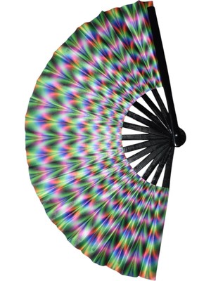 Yelpaze Dünyası Yelpaze Parti Boy Hologram Neon Xxl