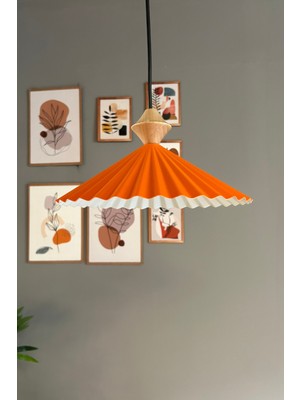 Allians Turuncu Metal Avize, Tekli Küçük Q Kafa, Rustik ve Modern Sarkıt Aydınlatma