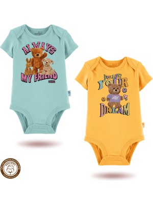 Mahfel %100 Pamuklu Organik Baskılı Çıtçıtlı Bebek Body Zıbın 779-781