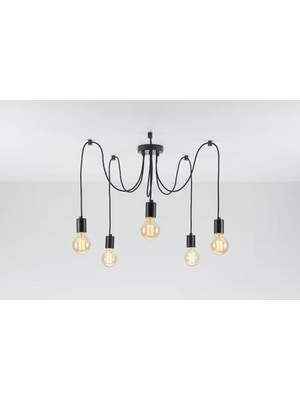 Allians Modern 5'li Örümcek Sarkıt Avize, Şık ve Şehirli Salon Dekoru