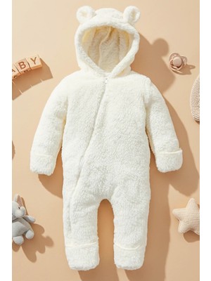x Ipek Atlas Kız Erkek Bebek Çocuk Ayı Kışlık Peluş Tulum
