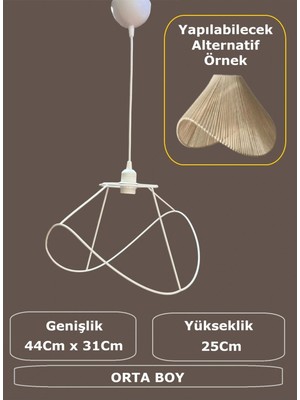Allians Yaprak Avize Teli Orta Boy Beyaz Statik Boyalı Duy Takımlı