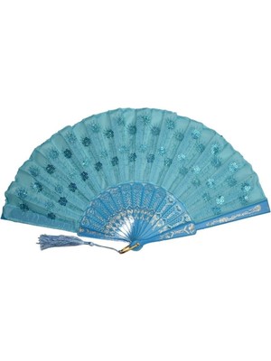 Yelpaze Dünyası Pullu Yelpaze Düğün Kına Nikah Aksesuar