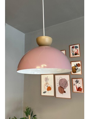 Allians Lila Avize Bej Şapka Sarkıt, Şık ve Dekoratif Aydınlatma