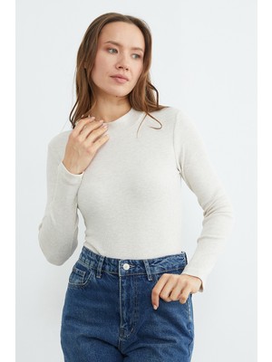 FullaModa Fitilli Dik Yaka Çıtçıtlı Body