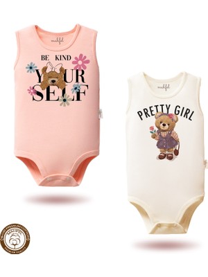 Mahfel %100 Pamuklu Atlet Organik Baskılı Çıtçıtlı Bebek Body Zıbın 784-777