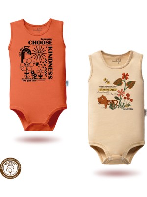Mahfel %100 Pamuklu Atlet Organik Baskılı Çıtçıtlı Bebek Body Zıbın 761-896