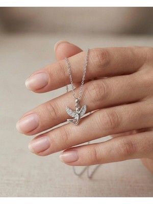 925 Ayar Gümüş Mini Melek Kolye