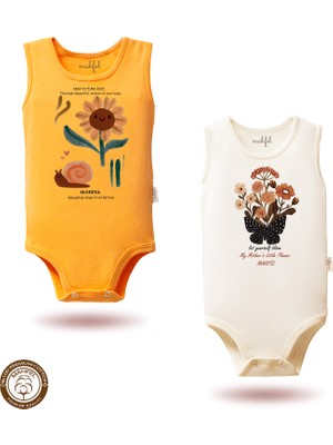 Mahfel %100 Pamuklu Atlet Organik Baskılı Çıtçıtlı Bebek Body Zıbın 816-748