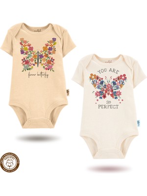 Mahfel %100 Pamuklu Organik Baskılı Çıtçıtlı Bebek Body Zıbın 111-113