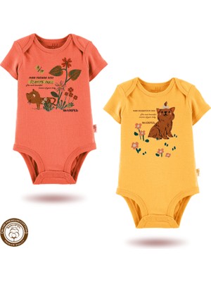Mahfel %100 Pamuklu Organik Baskılı Çıtçıtlı Bebek Body Zıbın 755-761
