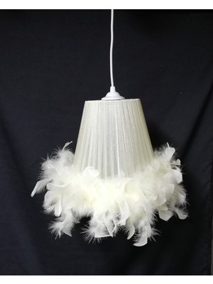 Allians Şık Tüylü Krem Avize, Çocuk ve Bebek Odası Için Zarif Aydınlatma