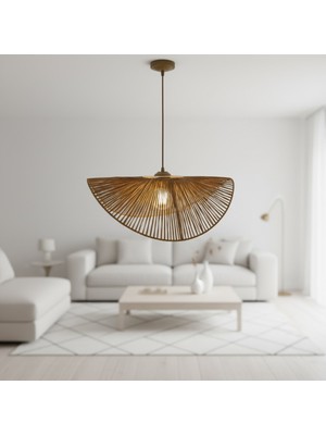 Allians Şık Hasır Sarkıt Avize, Modern Bohem Renkli Salon Dekorasyonu