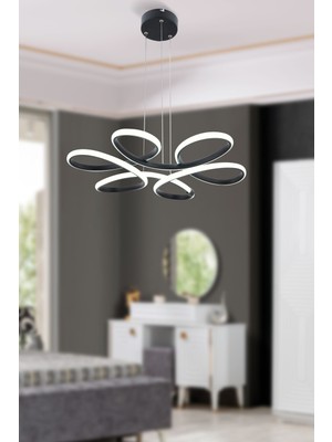 Allians Şık Siyah Sarkıt LED Avize, Modern ve Zarif Aydınlatma Parçası