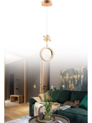 Allians Modern 3 Renk Ledli Şık Halka Tekli Avize, Evinize Zarafet Katar