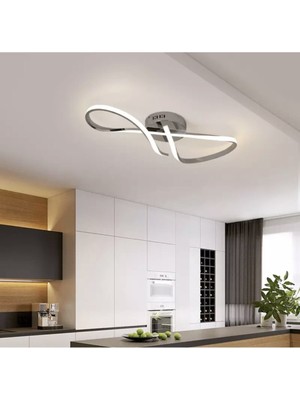 Allians Modern Luxury Tasarım Plafonyer LED Avize, Şık Krom Detaylar