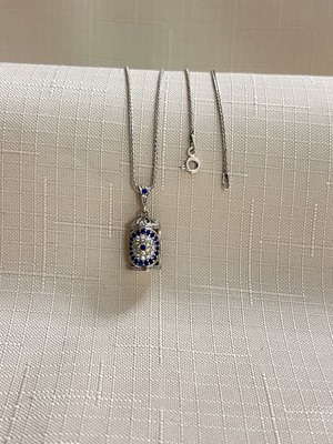 Nazar Boncuğu Işlemeli 925 Ayar Gümüş Kolye