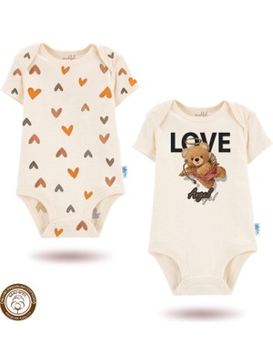 Mahfel %100 Pamuklu Organik Baskılı Çıtçıtlı Bebek Body Zıbın 827