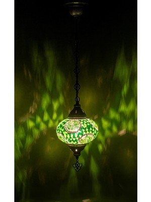 Allians Şık Mozaik Vitray Zincir Avize, Evinize Zarif Işık Katın