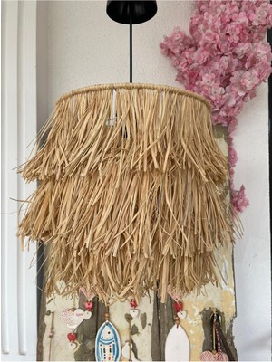 Allians Doğal Rafya Püsküllü Bohem Avize Sarkıt, Şık ve Doğal Aydınlatma Ürününüz