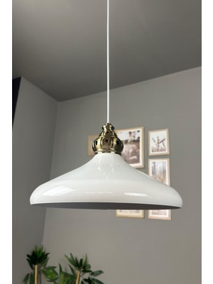 Allians Şık Beyaz Eskitme King Başlıklı Sarkıt Avize, Salon ve Mutfak Aydınlatması