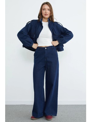 FullaModa Beli Stoperli Fermuarlı Jean 2 Li Takım