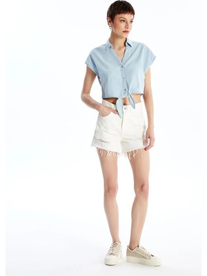 Lc Waikiki Yeni Sezon Standart Fit Yırtık Detaylı Kadın Jean Şort