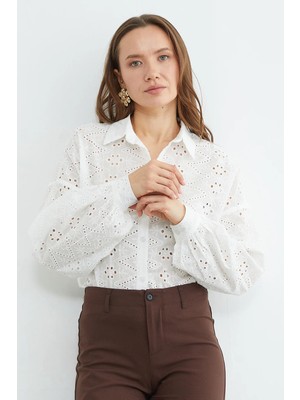 FullaModa Brode Detaylı Oversize Gömlek