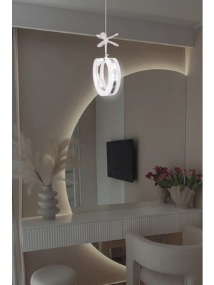 Allians Modern Krom Kristal LED Avize, Beyaz Işık, Enerji Tasarruflu, Hol ve Yemek Odası