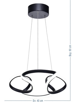 Allians Modern Siyah 60W Rgb LED Aydınlatma, Şık ve Enerji Tasarruflu