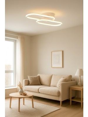 Allians Modern Beyaz LED Avize, Salon, Mutfak, Hol ve Yatak Odası Için Şık Aydınlatma