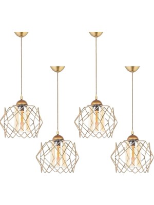 Allians 4'lü Bal Mika Camlı Sarkıt Avize, Modern ve Şık Aydınlatma Seti