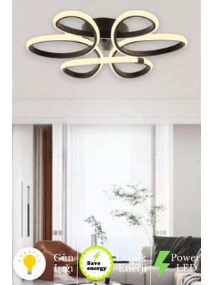 Allians Modern Siyah LED Tavana Sıfır Plafonyer, Şık ve Işıltılı Aydınlatma