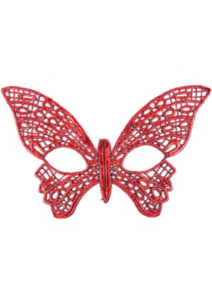 Eco Port Kırmızı Dantel Masquerade Maskesi 7 No