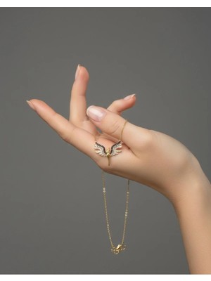 Melek Kolye 925 Ayar Gümüş Altın Kaplama