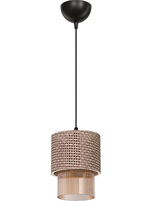 Allians Dalya Tekli Sarkıt Kahve ve Desenli, Bal Optik ile Şık Aydınlatma