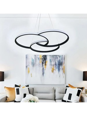 Allians Şık Beyaz Sarkıt LED Avize ile Oturma Odası Dekorasyonu