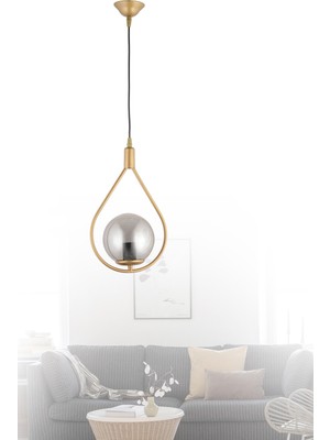 Allians Şık ve Zarif Tekli Avize, Antik Füme Top Cam Tasarımıyla Tarzınıza Işıltı Katıyor