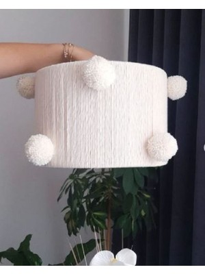 Allians El Işçiliği Şık Makrome Çocuk Odası Avizesi, Ponpunlu Tasarım