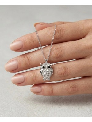 925 Ayar Gümüş Zarif Baykuş Kolye