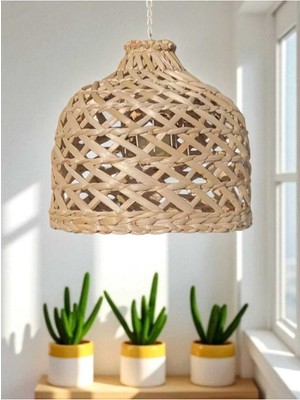 Allians El Yapımı Hasır Baklava Dilimi Avize, Şık ve Hafif Aydınlatma