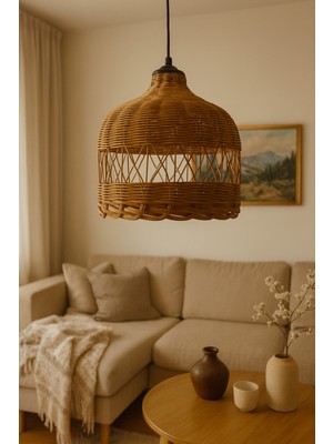 Allians Şık Rattan Avize, Modern Tasarım, Ev ve Ofis Için Aydınlatma