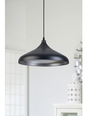 Allians Modern Siyah ve Gümüş Tekli Avize, Salon, Mutfak, Yatak Odası Için